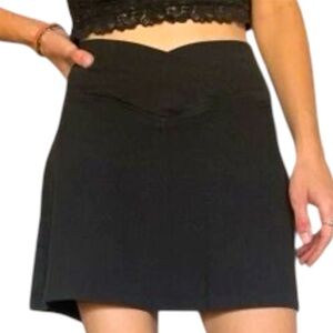 PINK VICTORIAS SECRET Cross Front Waist Mini Skort Size L Jersey Knit Black